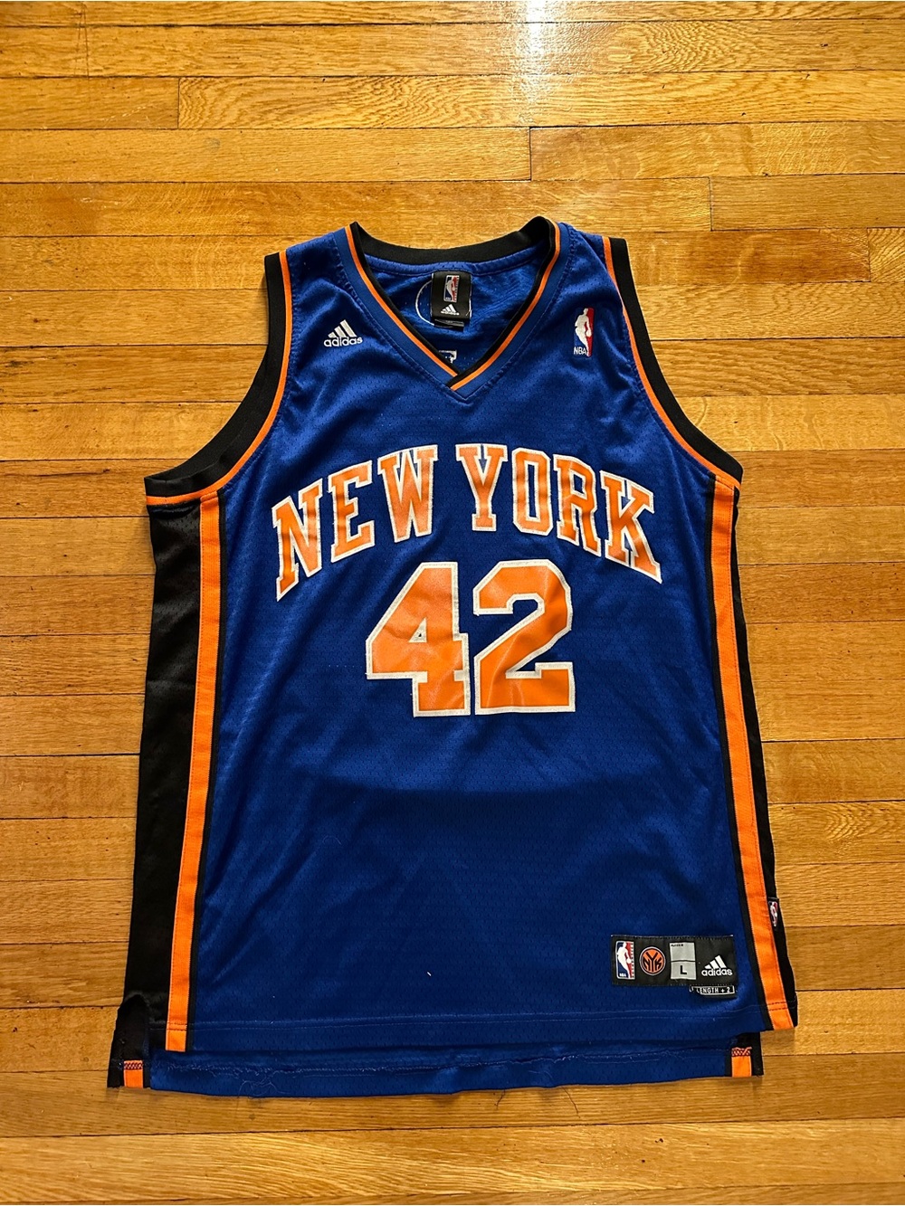 Vintage Adidas NBA New York Knicks David Lee Basketball Jersey Large FINALS